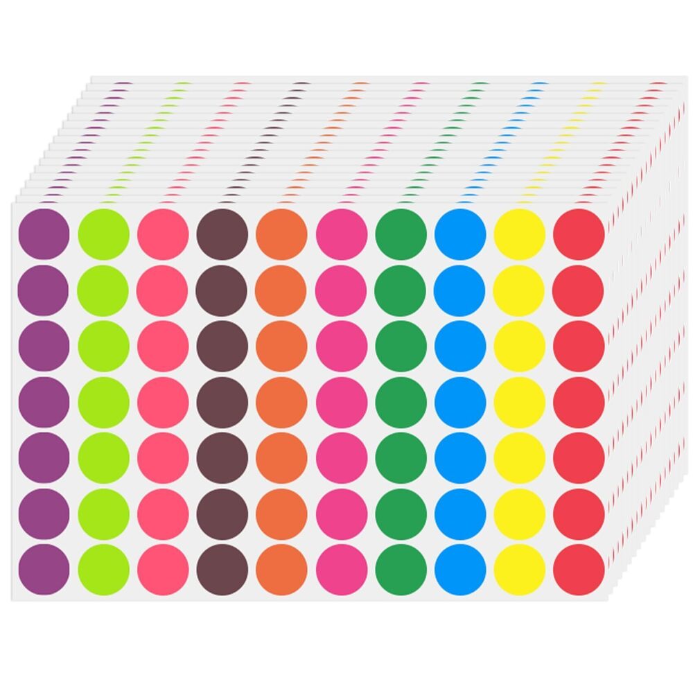 5633 Dot Stickers Label Sticker for Office Classroom Must Haves Colored Dot